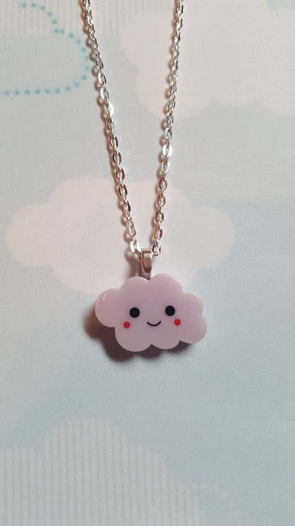 kawaii cloud necklace - purple 