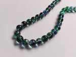 8mm mottled glass beads - purple/green