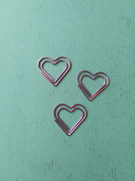 purple heart paper clips (set of 3) 