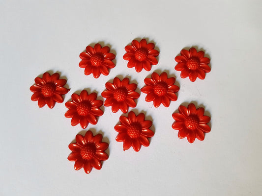 flower cabochons - red