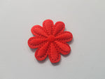 43mm iron-on flower applique - red