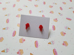 ice-cream cone stud earrings - red