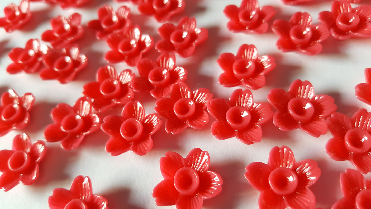 flower flatbacks - red