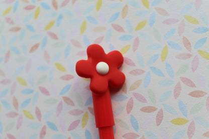 flower pen - red