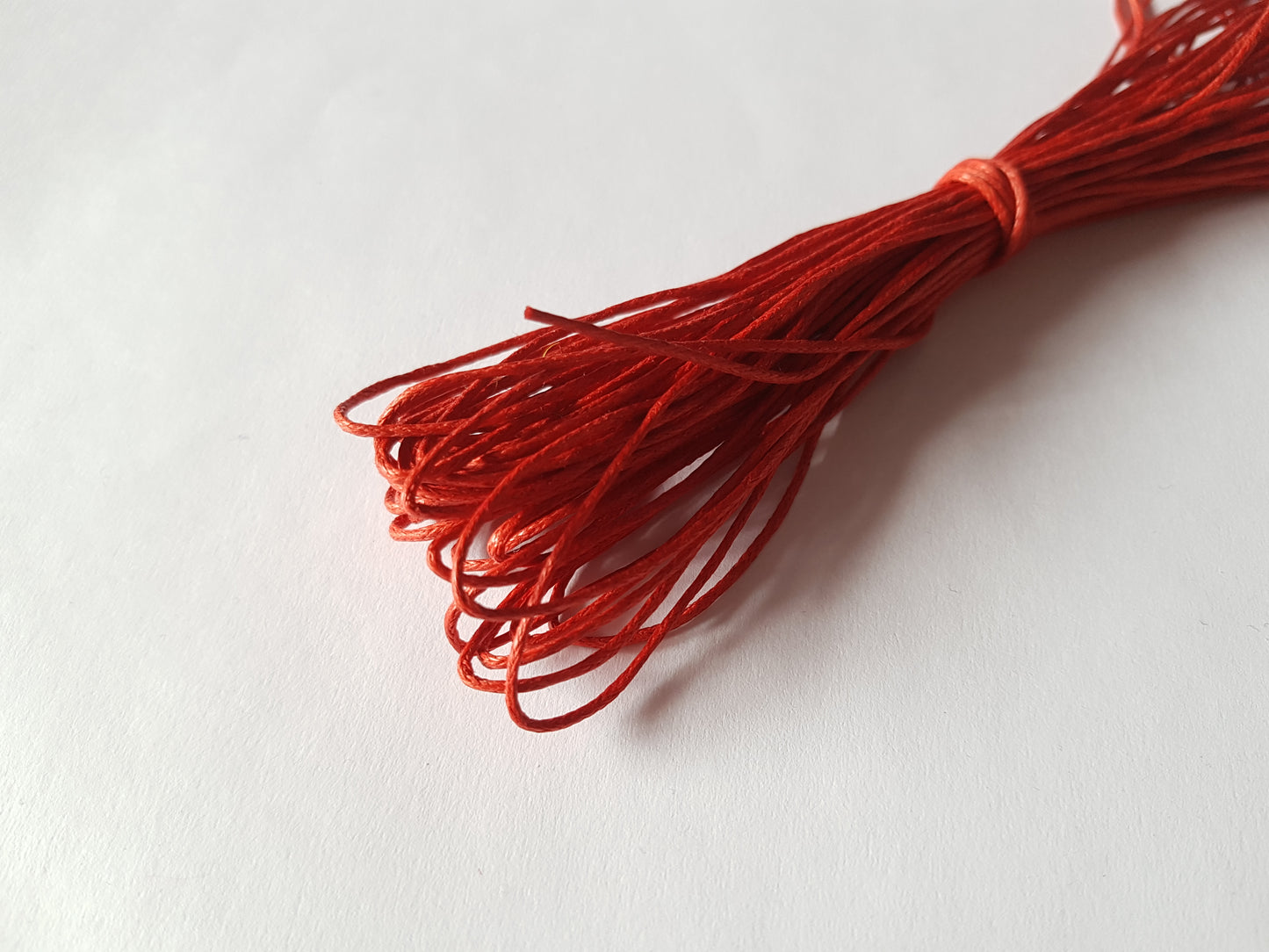 waxed cotton cord - red