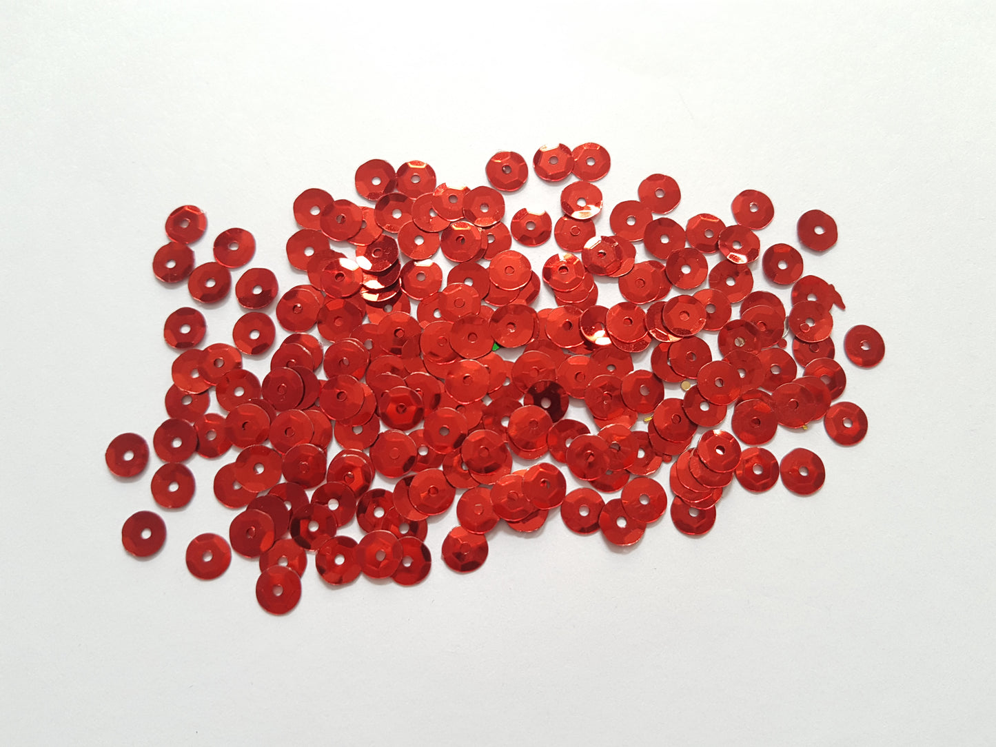 7mm cupped round sequins - red