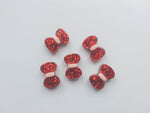 22mm resin glitter bow flatback cabochons - red