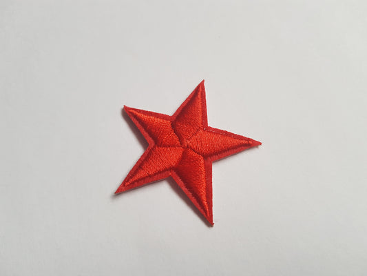 45mm star applique - red