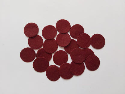 30mm felt circles - reddish brown