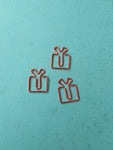 red present/gift paper clips (set of 3) 