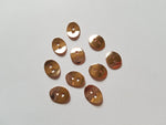 14mm brass oval buttons - rose gold