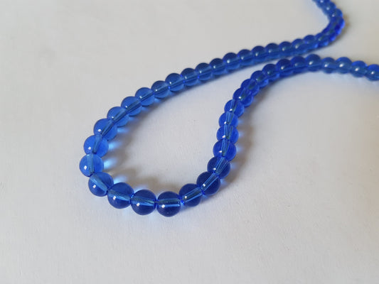 6mm glass beads - royal blue