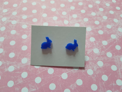 Cute Bunny Stud Earrings | Acrylic Rabbit Earrings | Kawaii Jewelry | Gift for Her | Animal Lover Studs