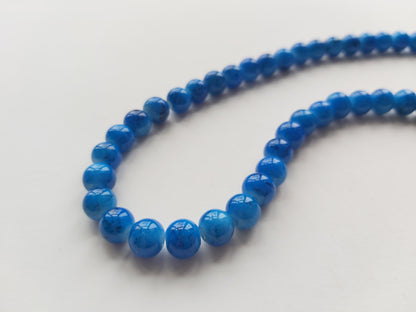 8mm mottled glass beads - royal blue