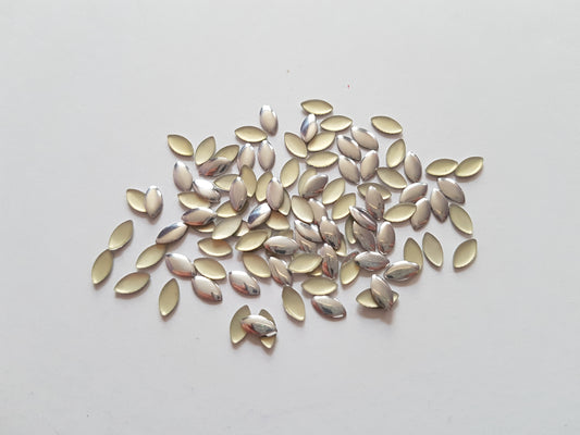 6mm oval studs - silver 