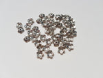 6.5mm flower beadcaps - silver plated