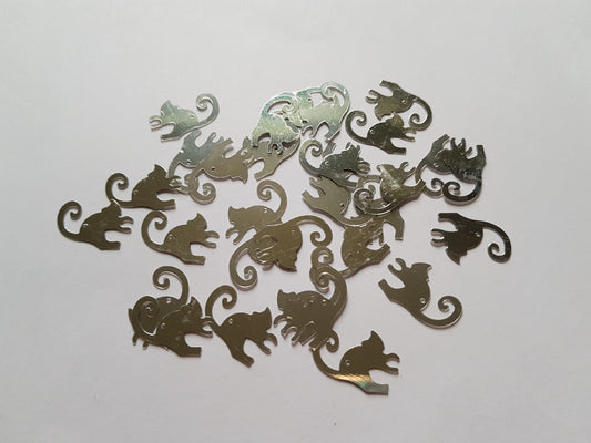 19mm happy cat sequins - silver