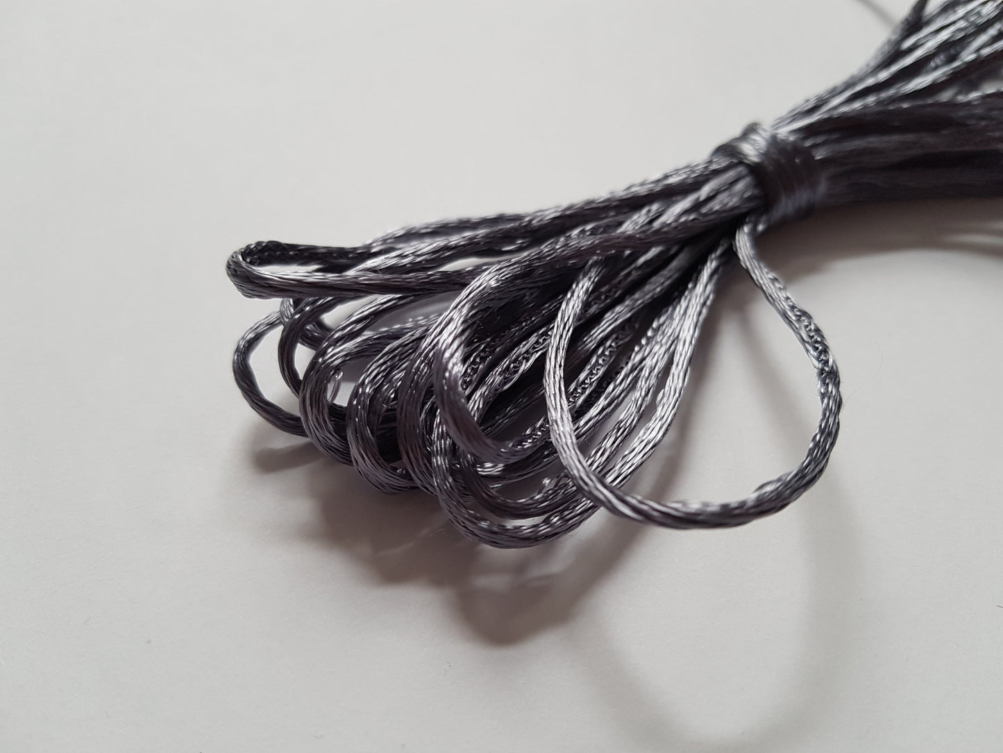 2mm silky nylon cord - silver