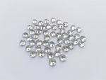 6mm acrylic rhinestones - faceted round - silver