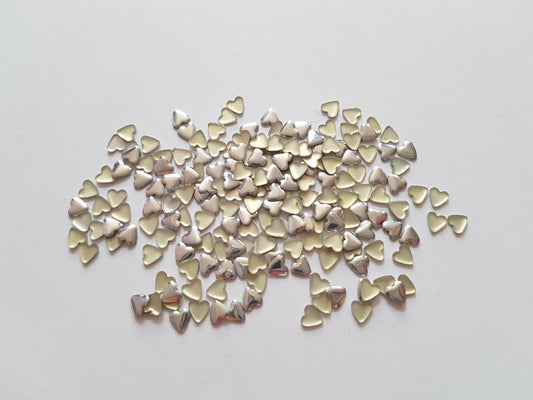 4mm heart studs - silver