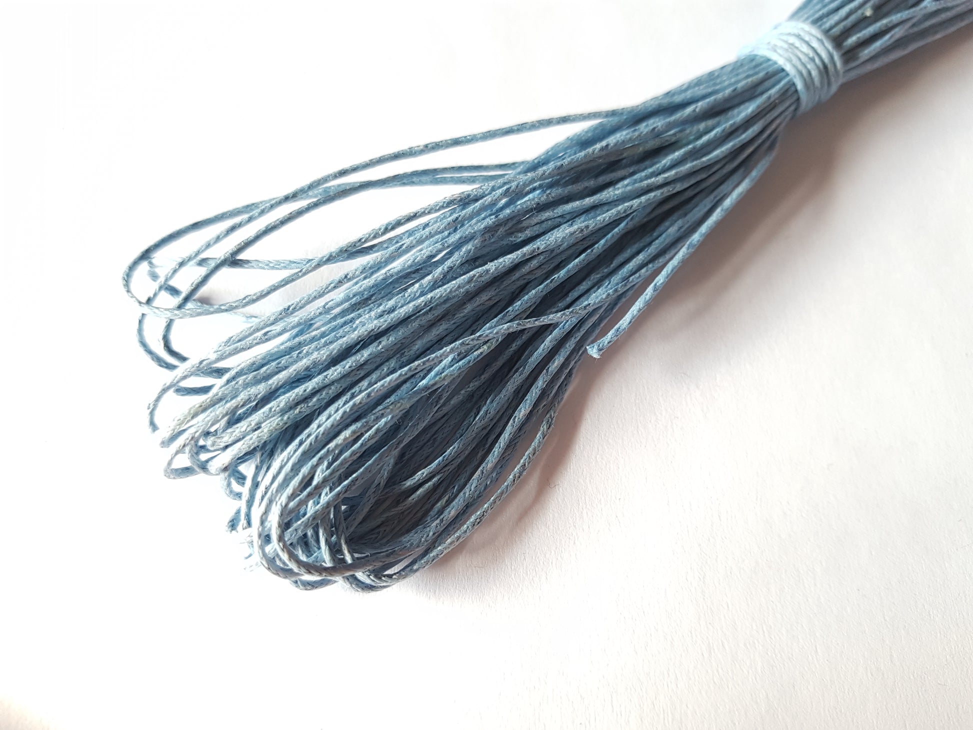 waxed cotton cord - sky blue