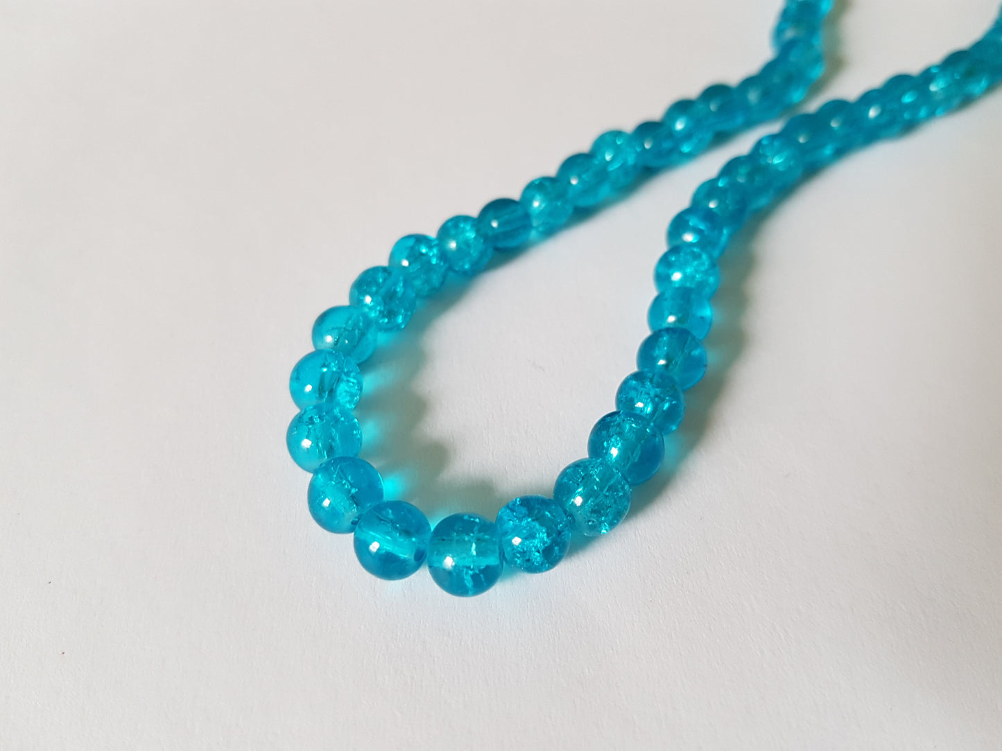 6mm crackle glass beads - sky blue