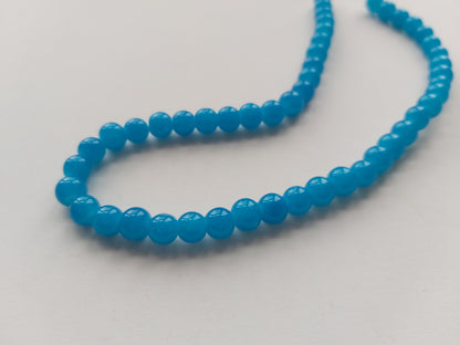 6mm imitation jade glass beads - sky blue