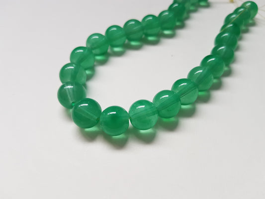 10mm imitation jade glass beads - spring green