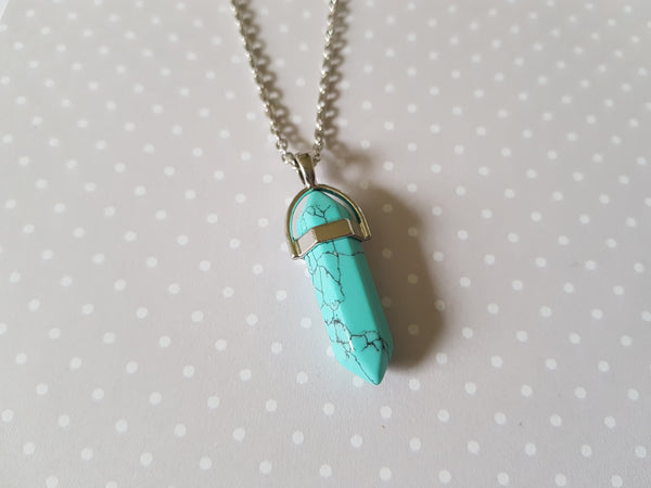 turquoise bullet pendant necklace 