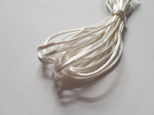 2mm silky nylon cord - white