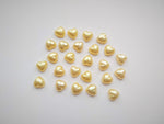 10.5mm acrylic pearl heart cabochons - yellow
