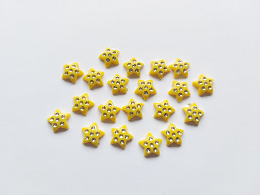 11mm acrylic star cabochons - yellow