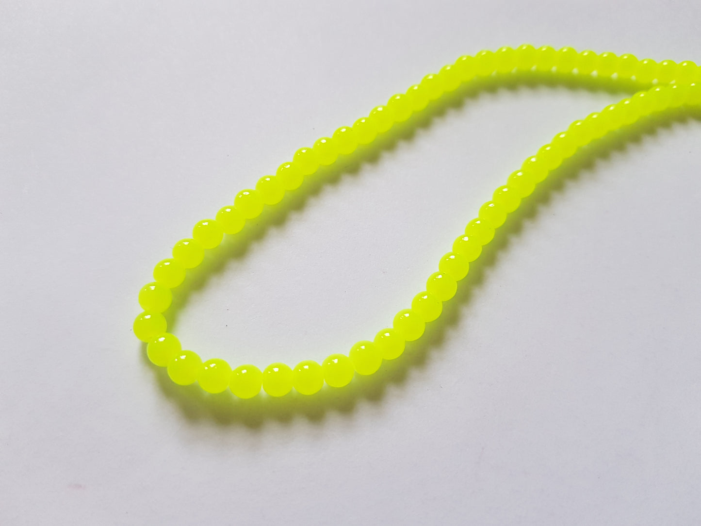 4mm imitation jade glass beads - yellow