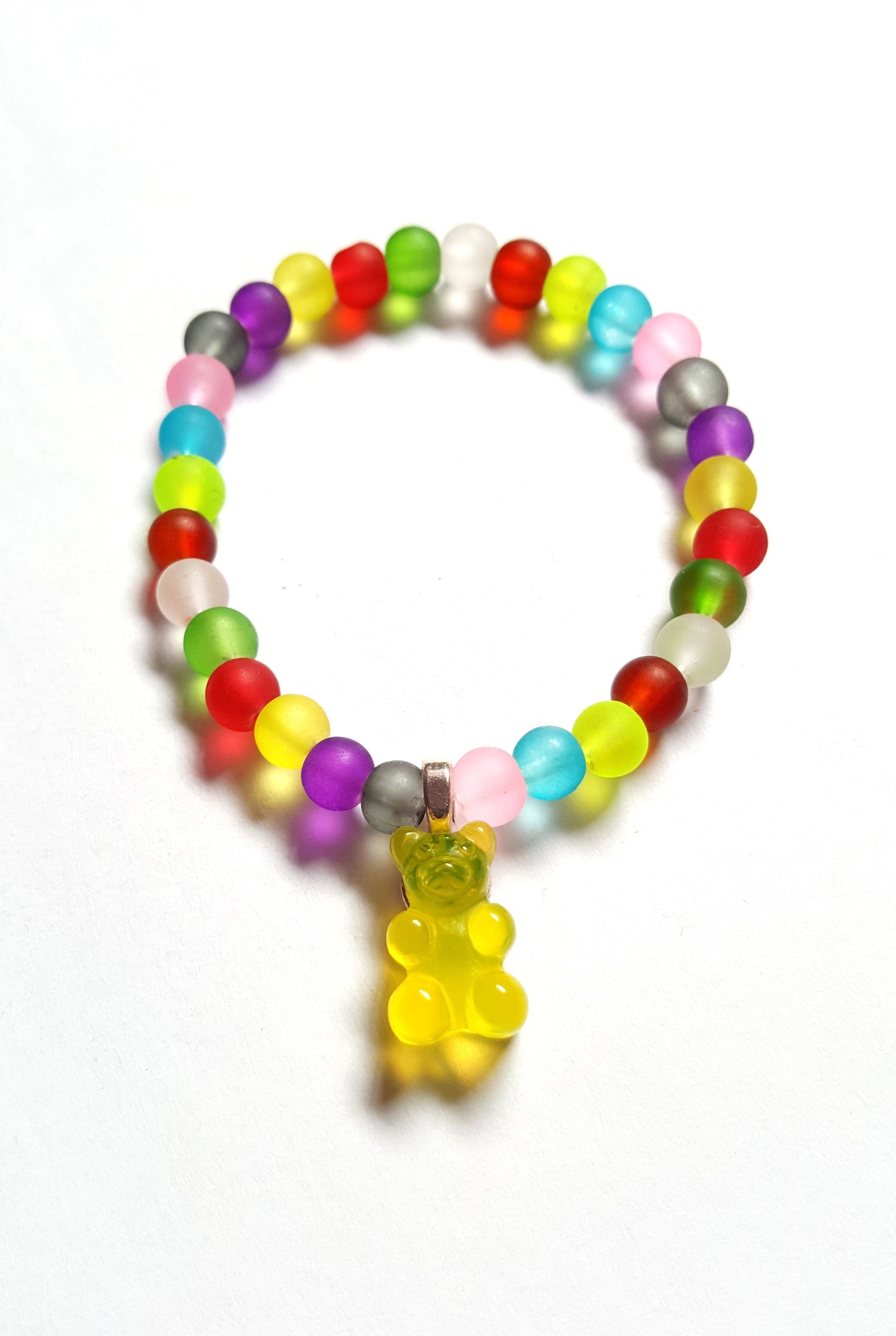 beaded gummy bear bracelets - yellow