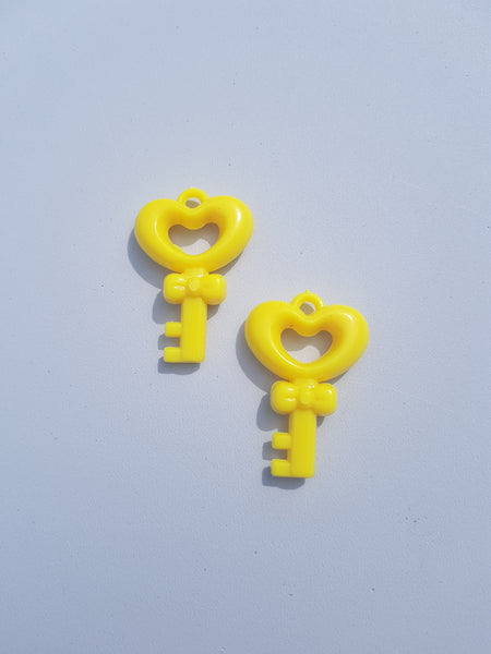 46mm acrylic key pendants - yellow