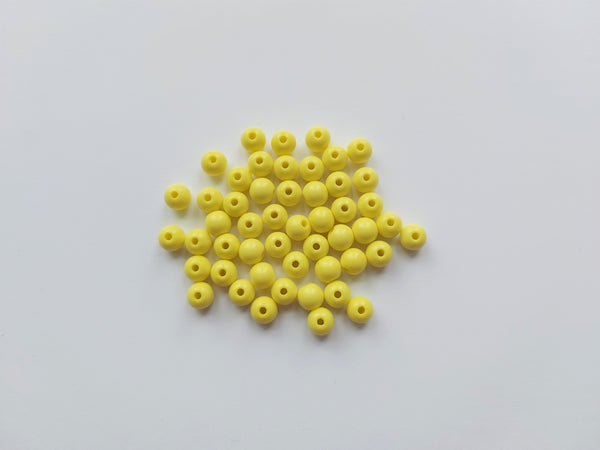 6mm acrylic round beads - yellow