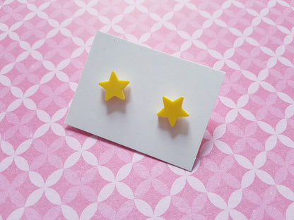 star stud earrings - yellow