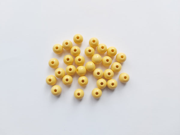 8mm acrylic round beads - yellow 