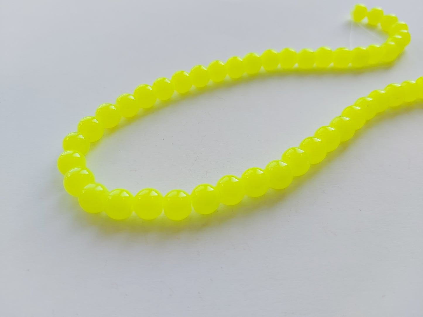 8mm imitation jade glass beads - yellow