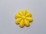 43mm iron-on flower applique - yellow