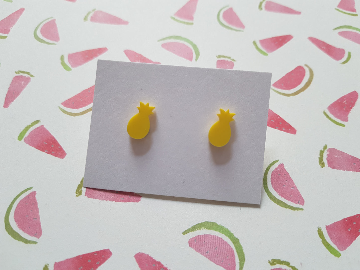 pineapple stud earrings - yellow