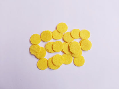 20mm felt circles - yellow