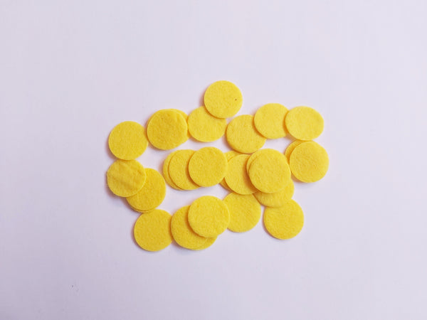 20mm felt circles - yellow