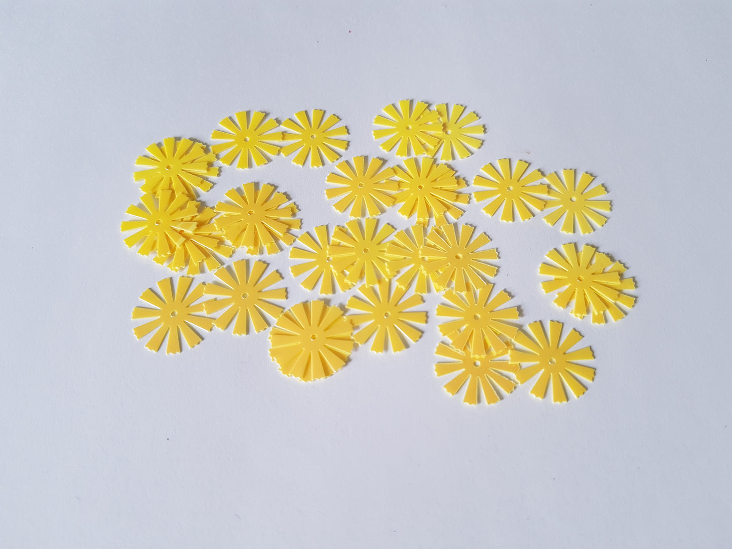 21mm AB plated pinwheel sequins - yellow